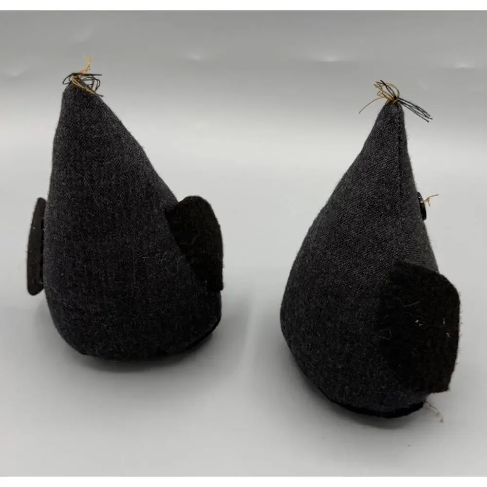 Set of 2 Primitive Black Crow Bowl Fillers Shelf Sitters Handmade Halloween